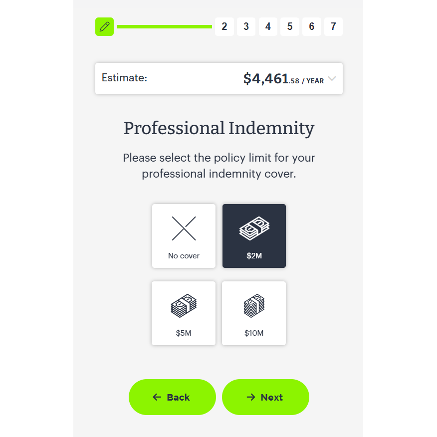 Quote form mobile